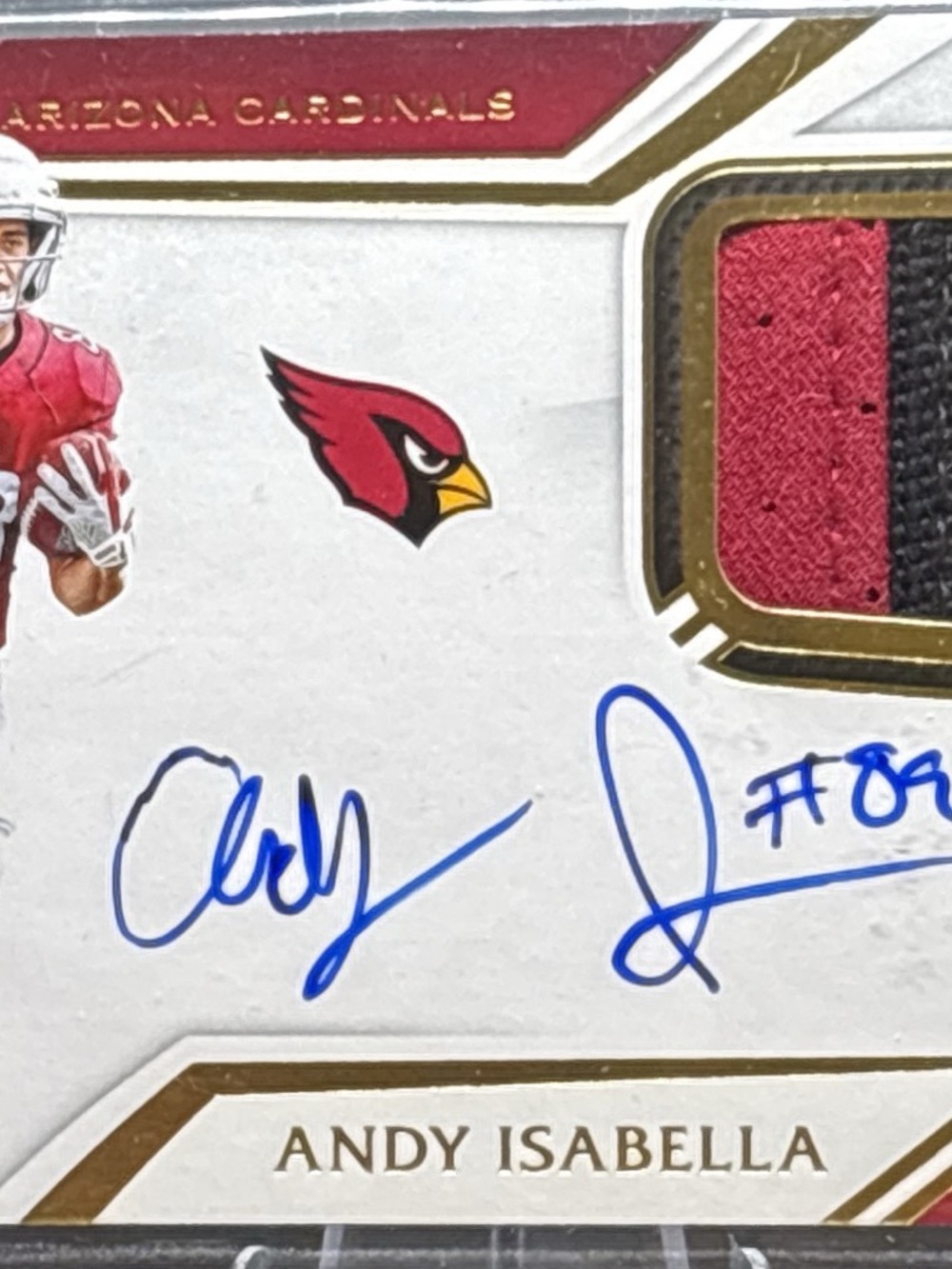 Panini Arizona Cardinals Andy Isabella Rookie Autograph Patch Card LE 52/199